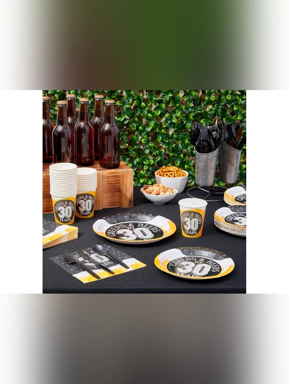 Sparkle and Bash 168-Piece 30th Birthday Party Tableware Set - Beer Party Paper